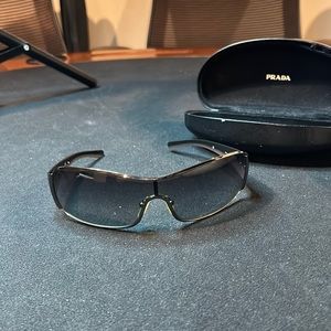 Black & Grey, Prada, Sunglasses, Mens